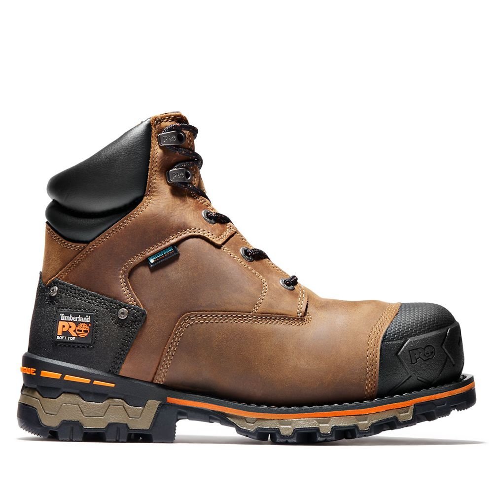 Botas de Trabajo Timberland Hombre Pro® Boondock 6\" Soft Toe Marrones/Negras - Chile UOV-096428